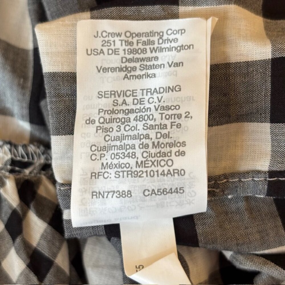 J. Crew Black/White Gingham Ruffle Halter Mini Dress Size Small - Picture 9 of 9